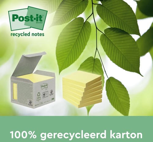 Memoblok 3M Post-it 654 RSSCOL 76x76mm geel 3+1 4 Stuk-1