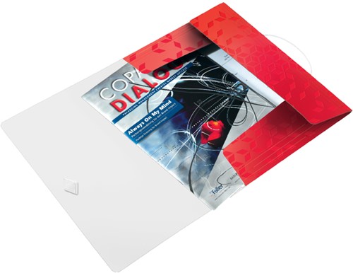 Elastomap Leitz WOW A4 3 kleppen PP rood 1 Stuk-2