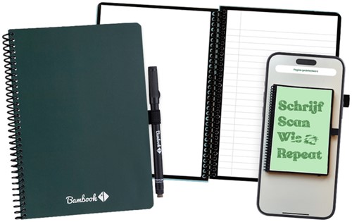 Notitieboek Bambook Forest A5 lijn 40pag uitwisb 1 Stuk