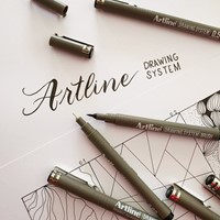 Fineliner Artline technisch brush zwart 1 Stuk-3