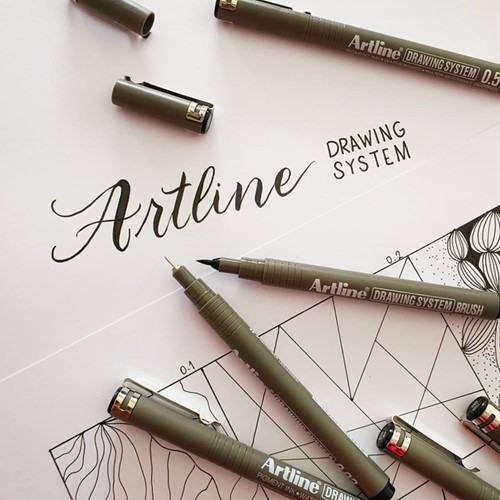 Fineliner Artline technisch brush zwart 1 Stuk-3