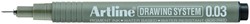Fineliner Artline technisch 0.03mm zwart 1 Stuk