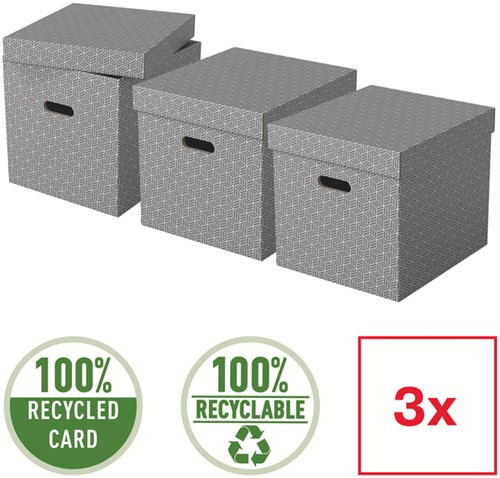 Opbergdoos Esselte 320x315x365mm grijs 3 st 3 Stuk-2