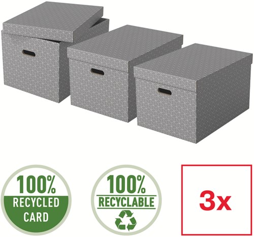 Opbergdoos Esselte 355x305x510mm grijs 3 st 3 Stuk-2