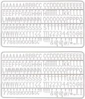 Letter set IEZZY voor letterbord 2x150 wit 1 Stuk