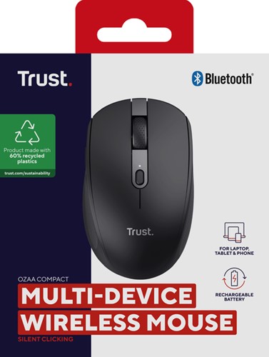 Ozaa compact draadloos muis zwart 1 Stuk-3