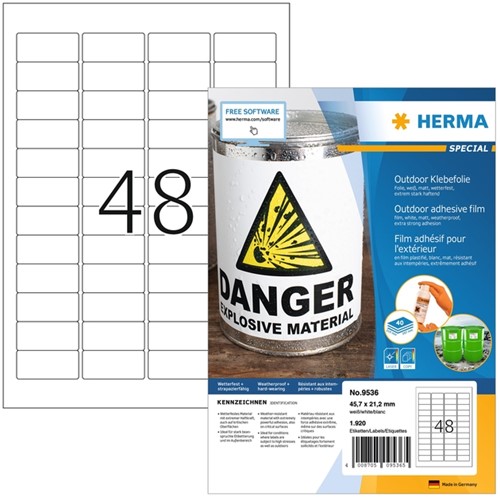 Etiket HERMA 9536 45.7x21.2 weerbest wt 1920st 40 Vel