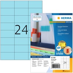 Etiket HERMA 4408 70x37mm blauw 2400st 100 Vel