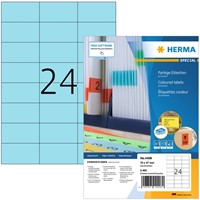 Etiket HERMA 4408 70x37mm blauw 2400st 100 Vel