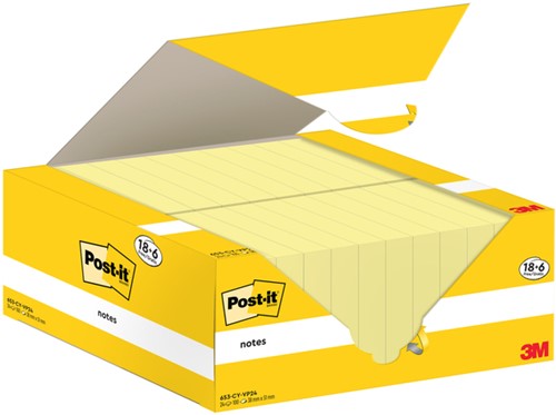 Memoblok 3M Post-it 653-CY 38x51mm geel 24 Stuk-2