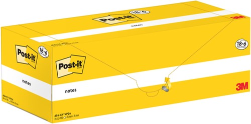 Memoblok 3M Post-it 654-CY 76x76mm geel 24 Stuk-1