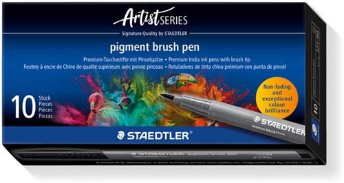 Brushpen pigment pen intens 1.0mm zwart 1 Stuk