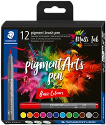 Brushpen Staedtler PigmentArts etui 12 st 12 Stuk