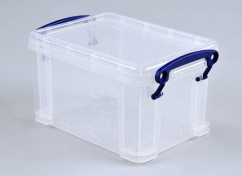 Opbergbox Really Useful 1.6 liter transparant wit 1 Stuk