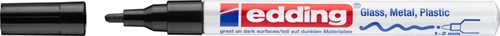 Viltstift edding 751 lak creatief rond 1-2mm zwart 1 Stuk