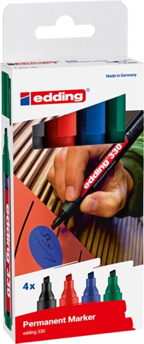 Viltstift edding 330 schuin 1-5mm assorti 4 Stuk