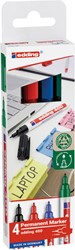 Viltstift edding 400 creatief rond 1mm assorti 4 Stuk