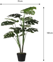 Kunstplant Mica Monstera in plastic pot 1 Stuk-2