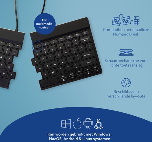Toetsenbord R-Go Split Break QWERTY WL zw 1 Stuk-2