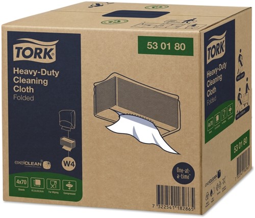 Reinigingsdoek Tork W4 gevouwen wit 530180 4 pak