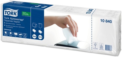 Servet Tork N4 Universal vierdevouw 1laags wit 1125 Stuk