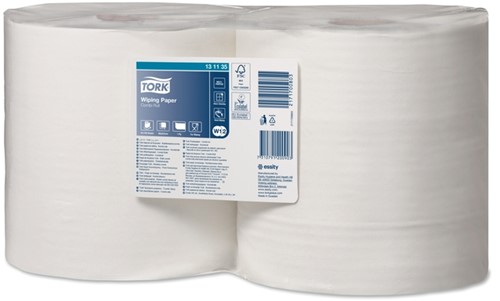 Poetspapier Tork W2 Advanced 1laags 1150 vel wit 2 Rol