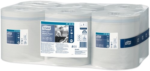 Poetspapier Tork M4 Advanced 1laags 857 vel wit 6 Rol