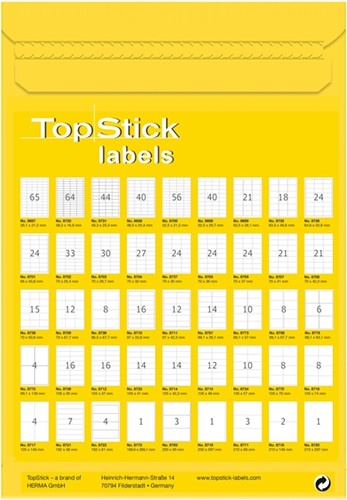 TopStick-etiketten 210x297mm 100 etiketten 100 Vel-2
