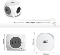 Stekkerblok ACT 3vdig incl 2x USB C/A wt/gs 1 Stuk-16