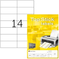 Etiket TopStick 105x42.3mm wit 1400st 100 Vel