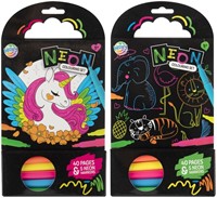 Colouring Book 15x15 cm 40 sheets 5 neon markers 1 Stuk-3