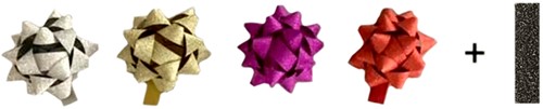 Rozetten assorti glitter diameter 50mm 50 Stuk
