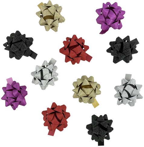 Rozetten assorti glitter diameter 50mm 50 Stuk