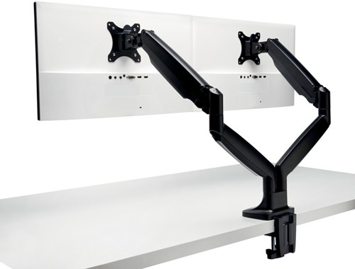 One-touch in hoogte verstelbare dubbele monitorarm 1 Stuk-2