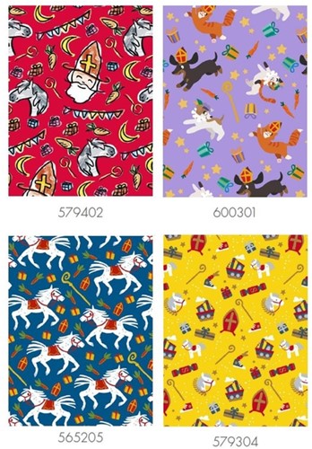 Inpakpapier Sint 200x70cm assorti 1 Stuk-2