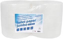 Toiletpapier Cleaninq jumbo groot 2laags 350m wit 6 Rol