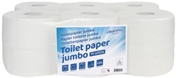 Toiletpapier Cleaninq T2 jumbo klein 12x150m wit 12 Rol