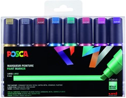 Paintmarker Uni POSCA PC8K B schuin 8st metallic 8 Stuk