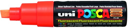 Verfstift Posca PC8K B schuin fluor oranje 1 Stuk