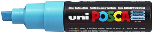 Verfstift Posca PC8K B schuin fluor turquoise 1 Stuk