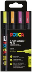Paintmarker Uni POSCA PC5M M fluor 4st assorti 4 Stuk