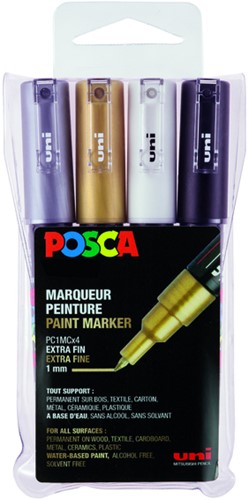 Verfstift Posca PC1MC EF 4st assorti 4 Stuk
