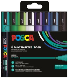 Paintmarker Uni POSCA PC5M M 8st koele kleuren 8 Stuk