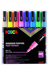 Verfstift Posca PC3M F pastel 8st assorti 8 Stuk