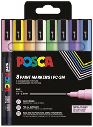 Paintmarker Uni POSCA PC3M F pastel 8st assorti 8 Stuk