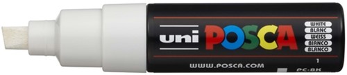Verfstift Posca PC8K B schuin wit 1 Stuk