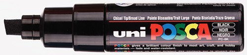 Verfstift Posca PC8K B schuin zwart 1 Stuk