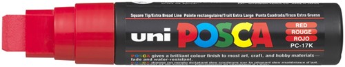 Verfstift Posca PC17K EB rechthoek rood 1 Stuk