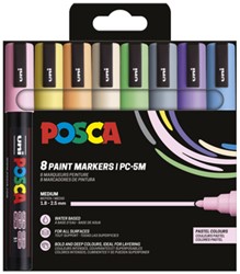 Paintmarker Uni POSCA PC5M M 8st pastel kleuren 8 Stuk