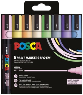 Paintmarker Uni POSCA PC5M M 8st pastel kleuren 8 Stuk